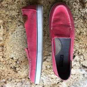 Pink canvas Sperry loafer - flat - boat shoe